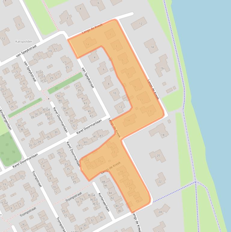 Kaart van postcodegebied 4535CA.