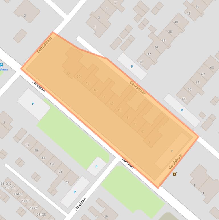 Kaart van postcodegebied 4535CW.