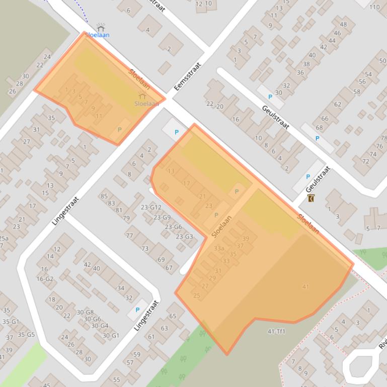 Kaart van postcodegebied 4535ED.