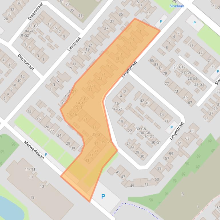 Kaart van postcodegebied 4535EP.