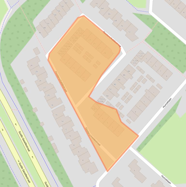 Kaart van postcodegebied 4535GA.