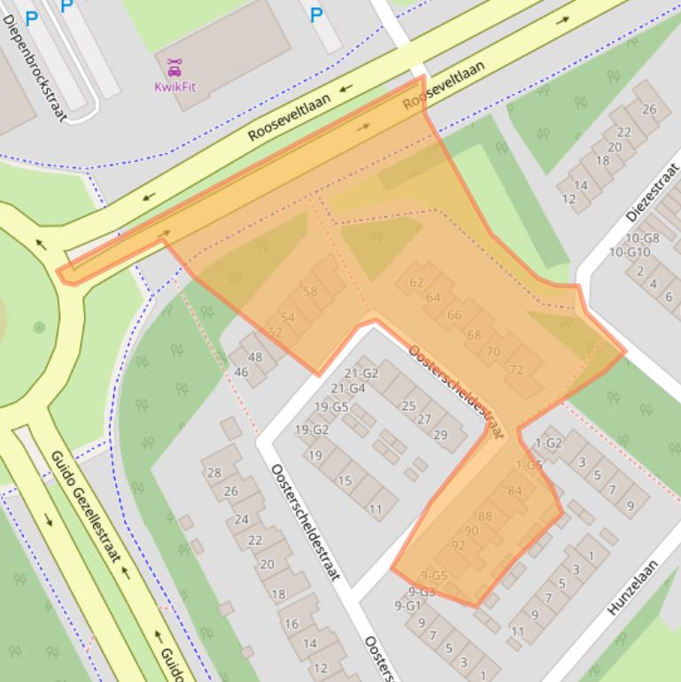 Kaart van postcodegebied 4535GD.