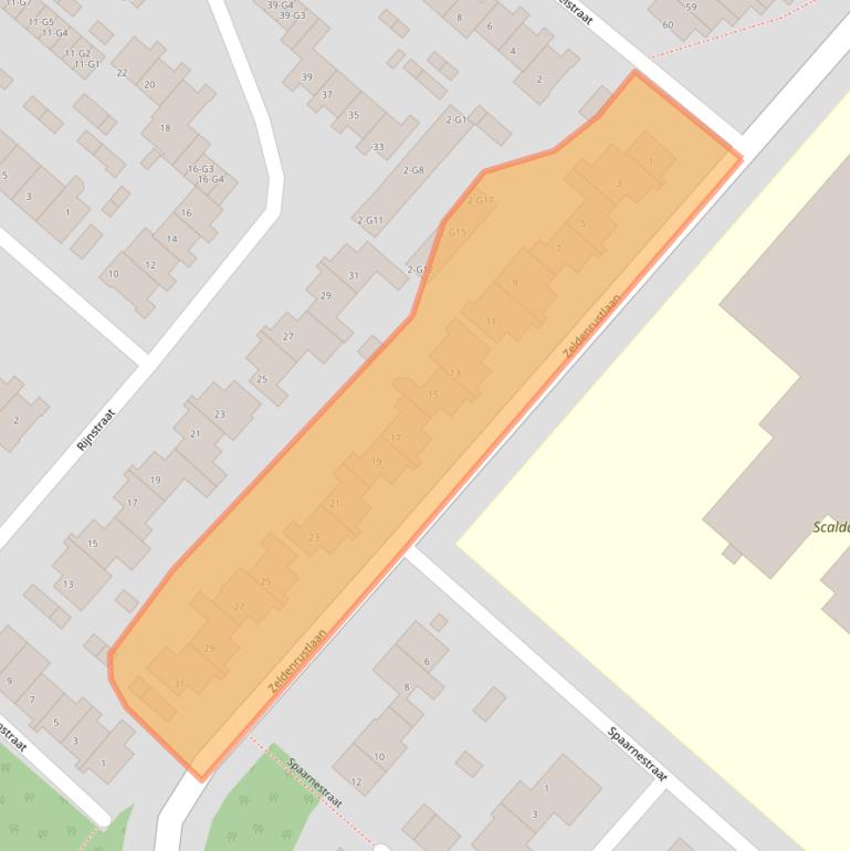 Kaart van postcodegebied 4535GX.