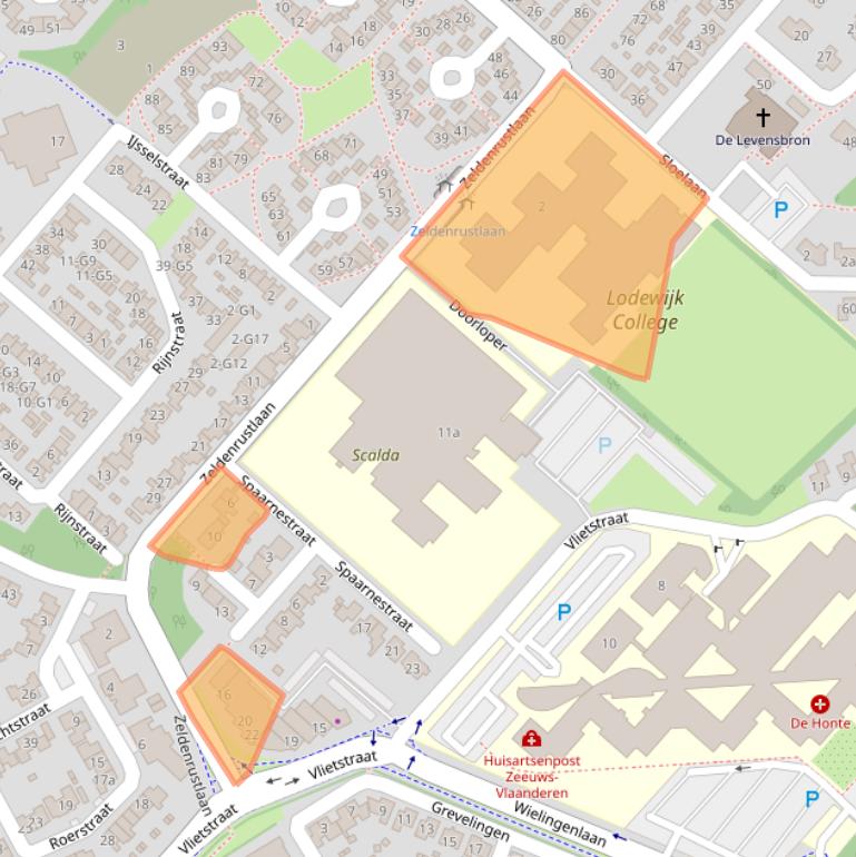 Kaart van postcodegebied 4535GZ.