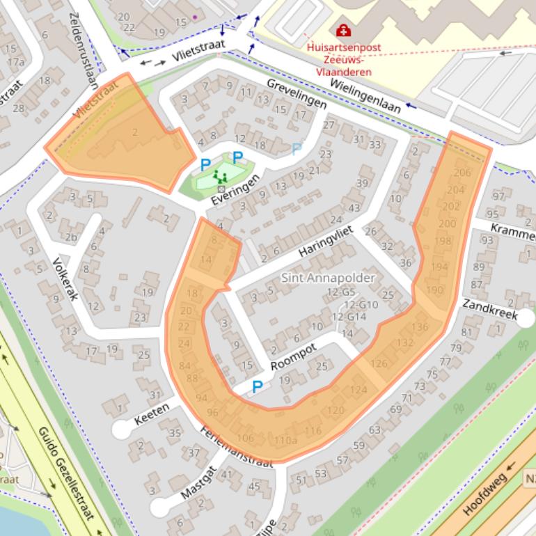 Kaart van postcodegebied 4535JA.