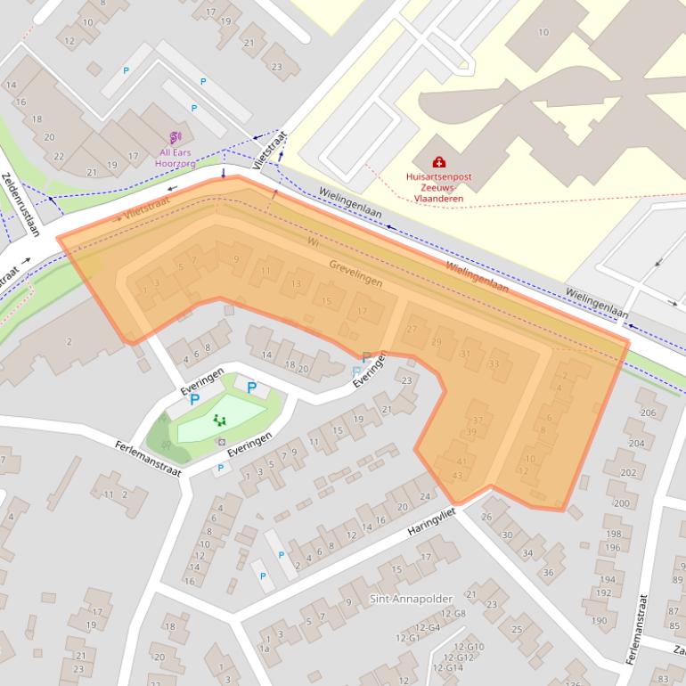 Kaart van postcodegebied 4535JC.