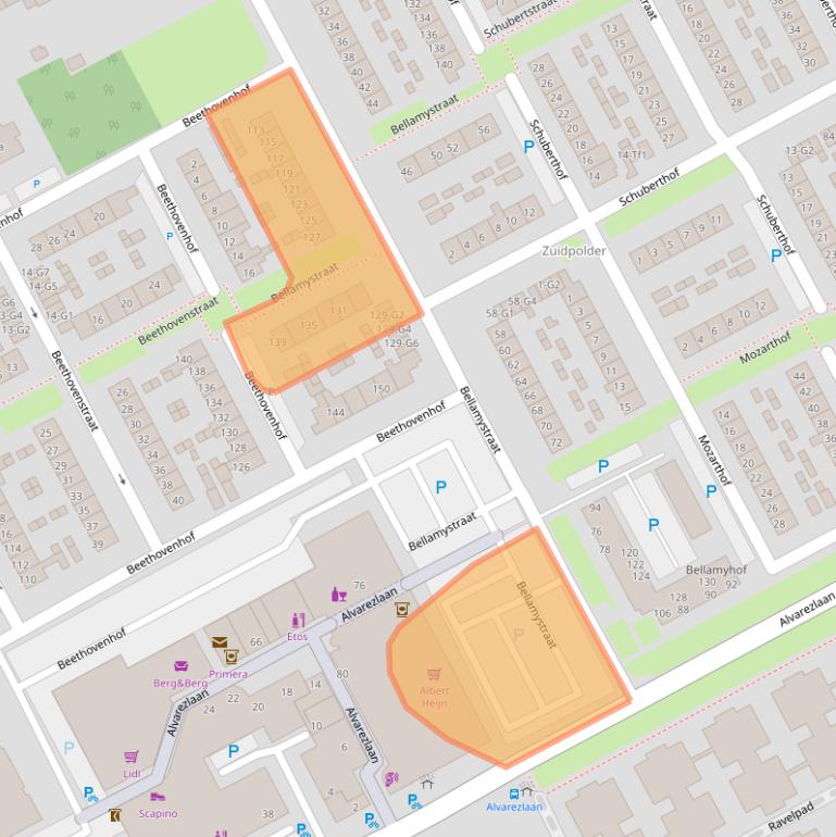 Kaart van postcodegebied 4536AJ.