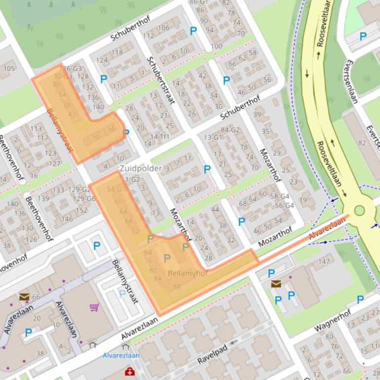 Kaart van postcodegebied 4536AK.