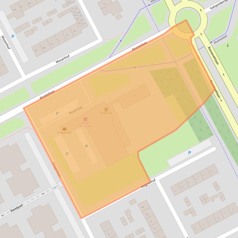 Kaart van postcodegebied 4536BC.