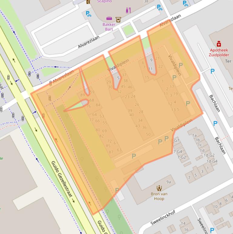 Kaart van postcodegebied 4536BH.