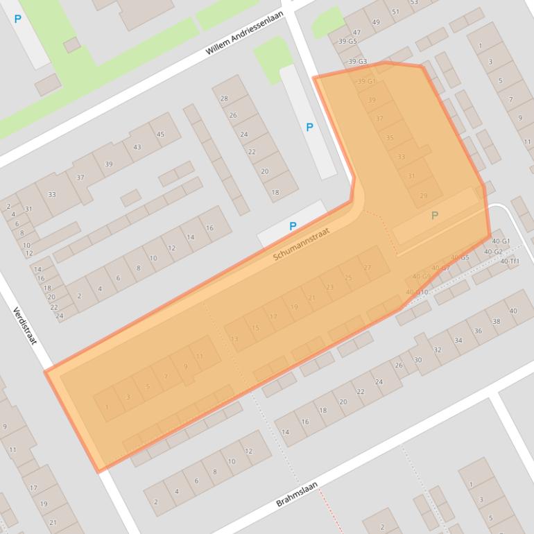 Kaart van postcodegebied 4536CS.