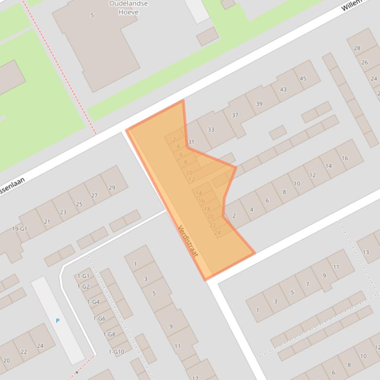 Kaart van postcodegebied 4536CW.