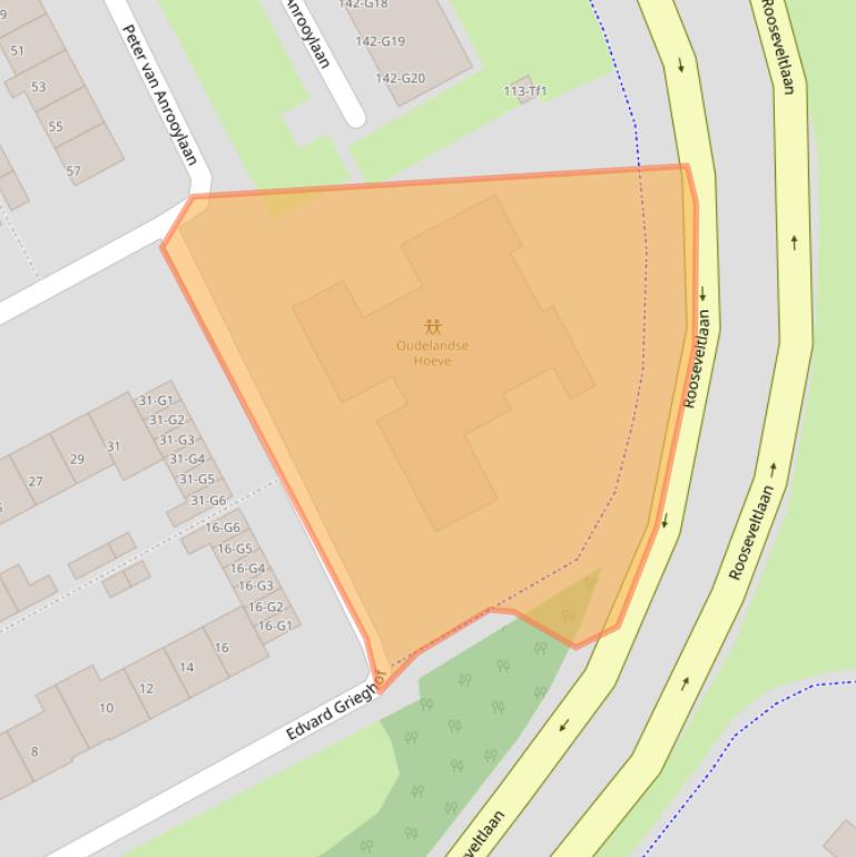 Kaart van postcodegebied 4536ES.