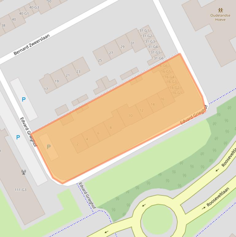 Kaart van postcodegebied 4536ET.