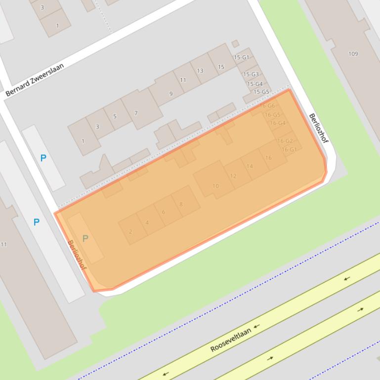 Kaart van postcodegebied 4536EZ.