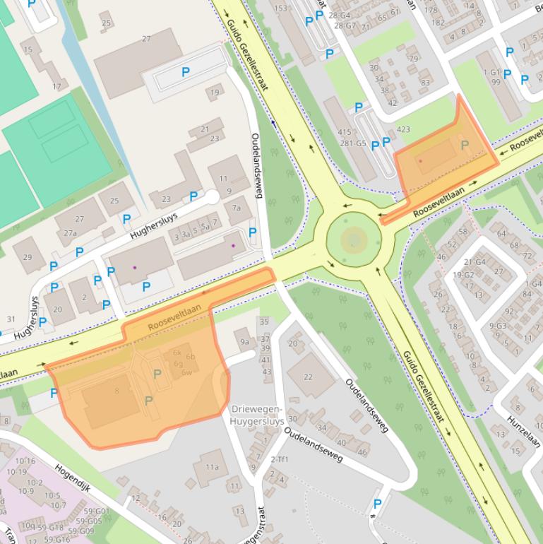 Kaart van postcodegebied 4536GZ.