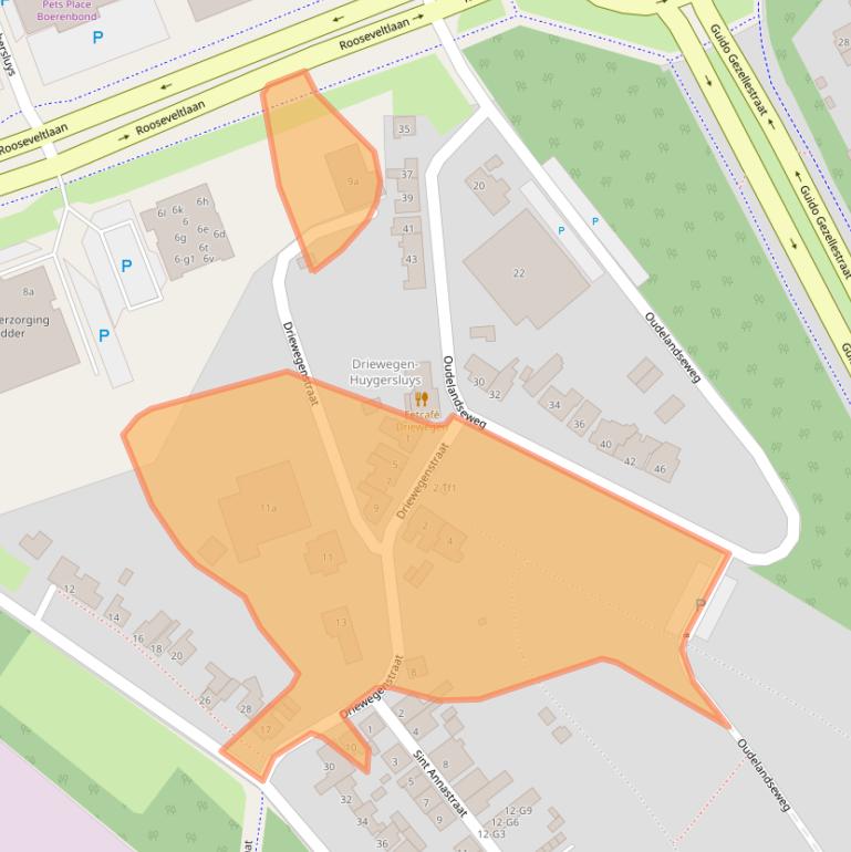 Kaart van postcodegebied 4536HJ.