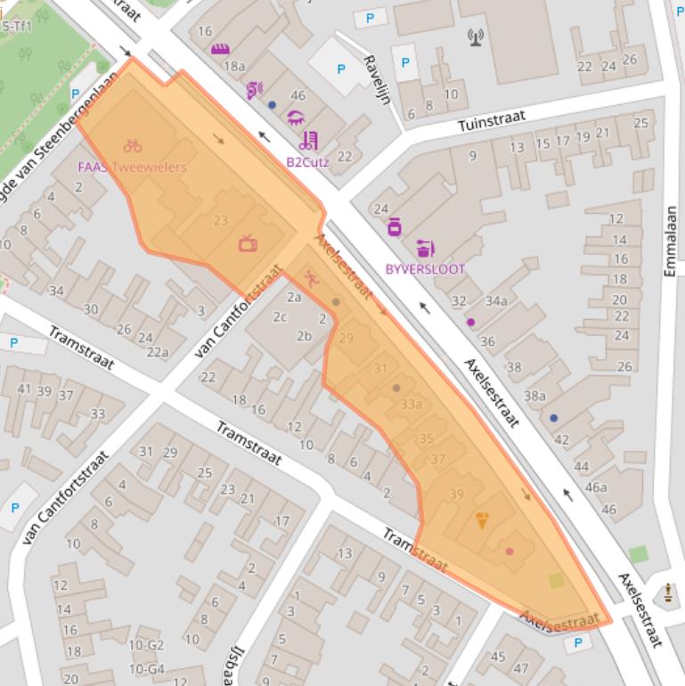 Kaart van postcodegebied 4537AB.