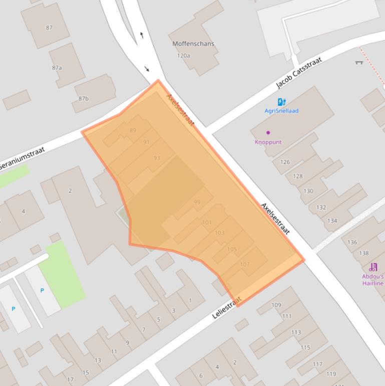 Kaart van postcodegebied 4537AE.