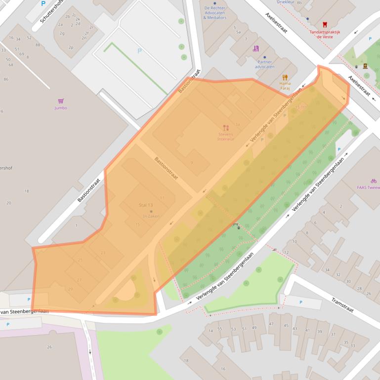 Kaart van postcodegebied 4537BB.