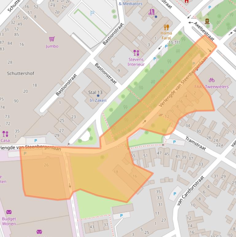 Kaart van postcodegebied 4537BC.