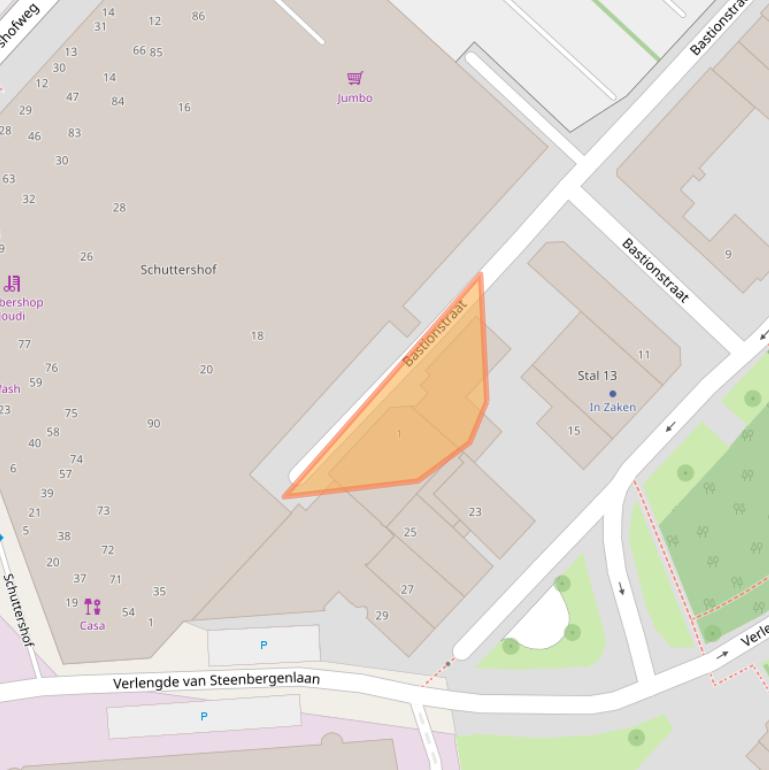 Kaart van postcodegebied 4537BD.