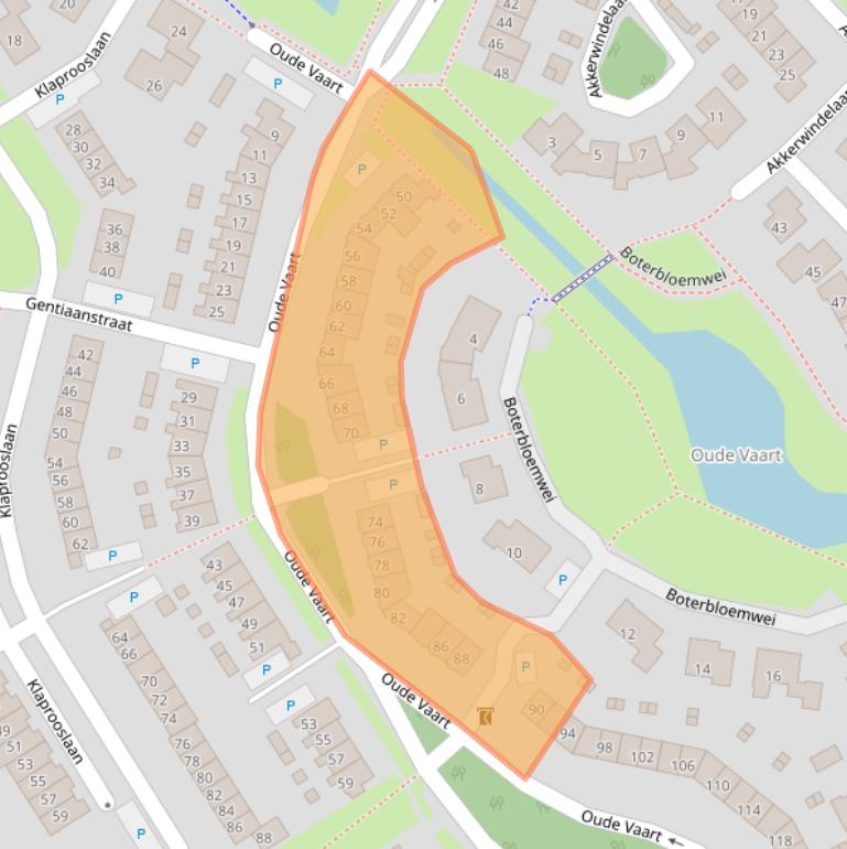 Kaart van postcodegebied 4537CB.