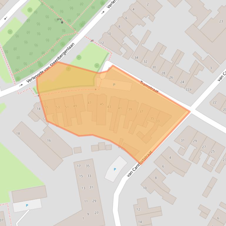 Kaart van postcodegebied 4537PB.