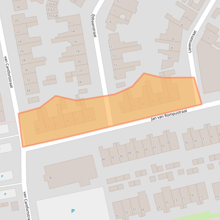 Kaart van postcodegebied 4537PJ.