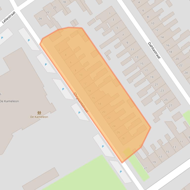 Kaart van postcodegebied 4537RL.