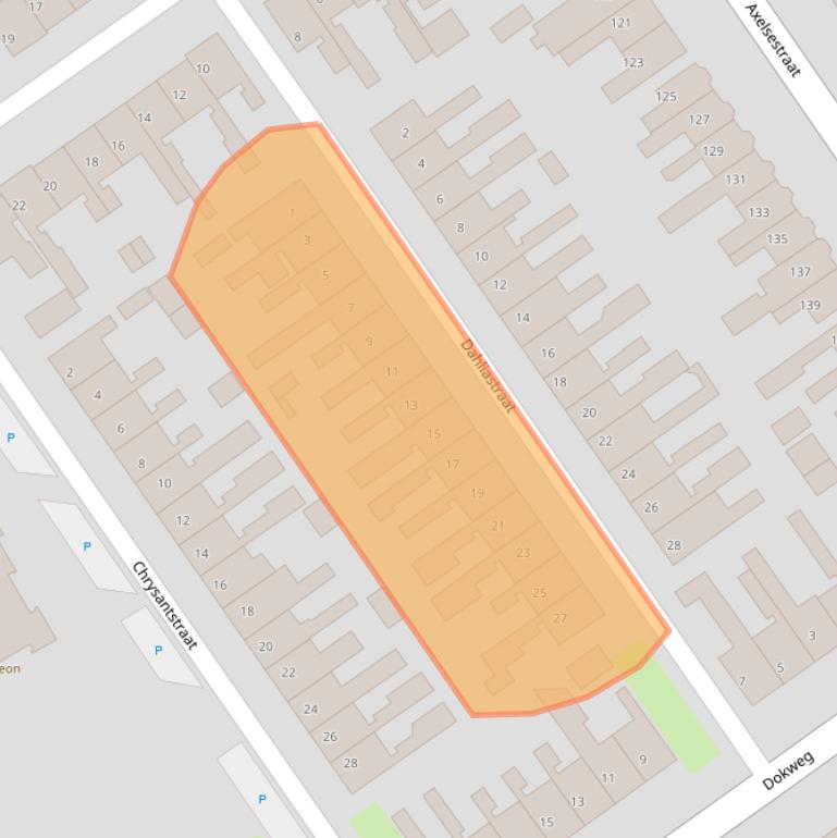 Kaart van postcodegebied 4537RM.