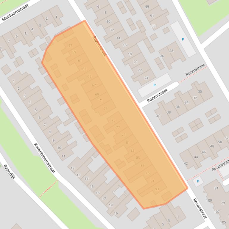 Kaart van postcodegebied 4537SC.
