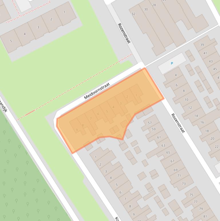 Kaart van postcodegebied 4537SR.