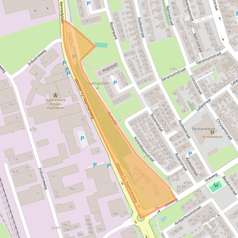 Kaart van postcodegebied 4537SW.