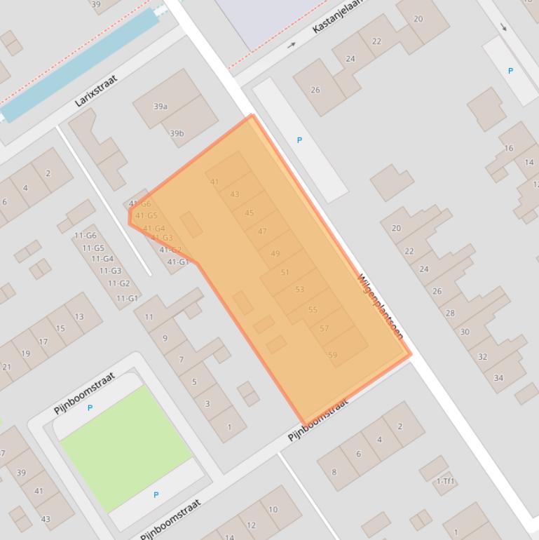 Kaart van postcodegebied 4537VB.