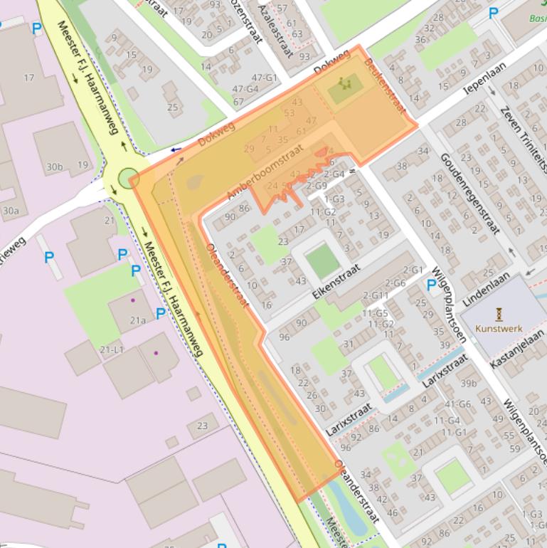 Kaart van postcodegebied 4537XA.