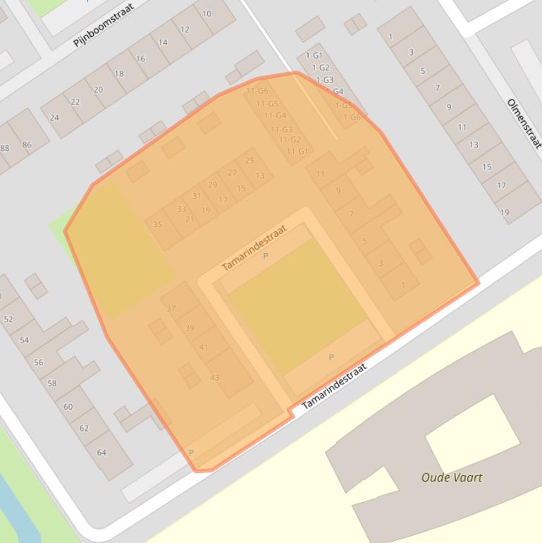 Kaart van postcodegebied 4537XG.