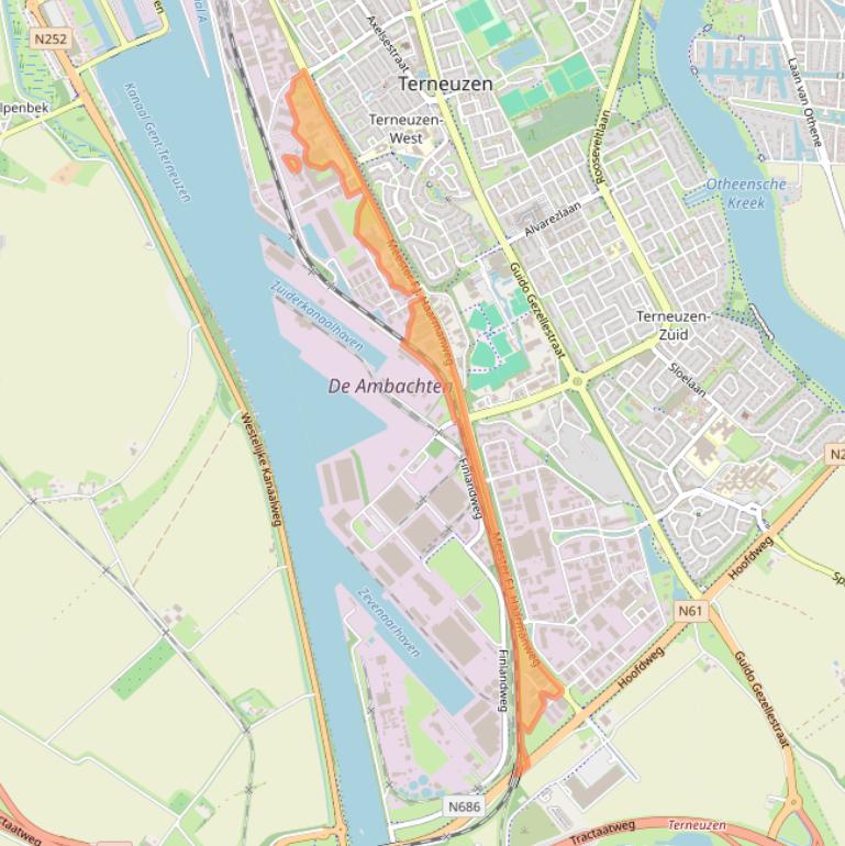 Kaart van postcodegebied 4538AN.