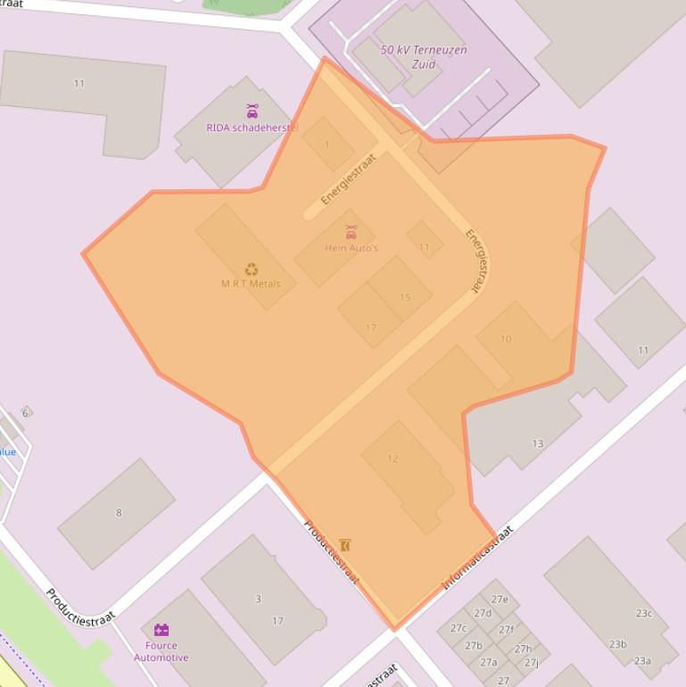 Kaart van postcodegebied 4538BZ.