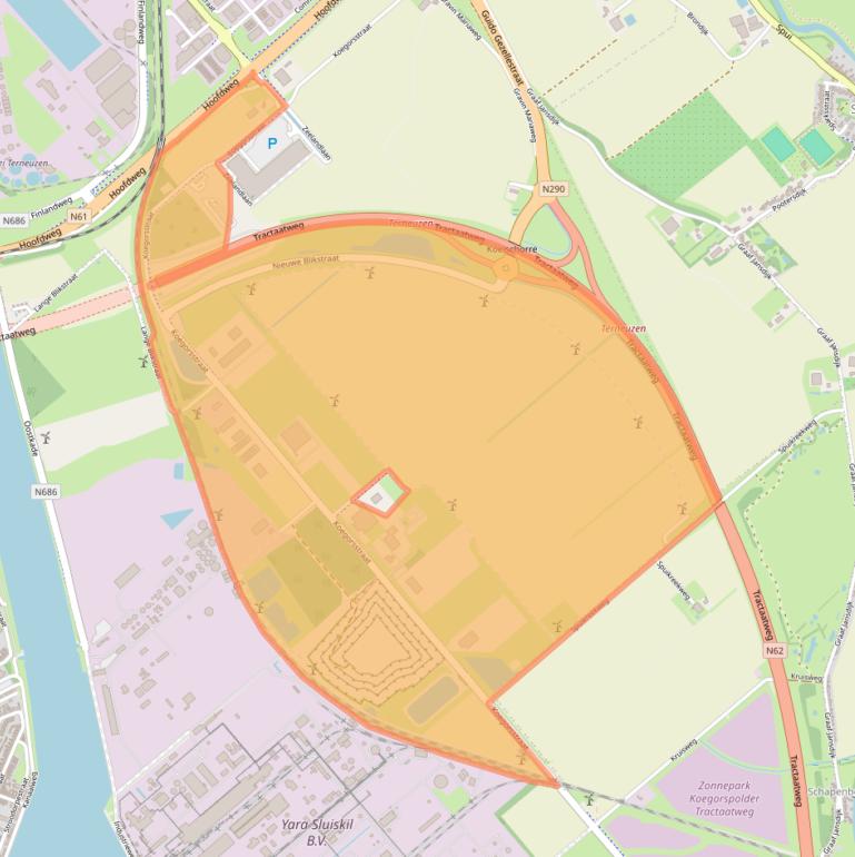 Kaart van postcodegebied 4538PK.