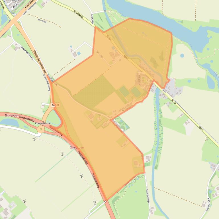 Kaart van postcodegebied 4539.