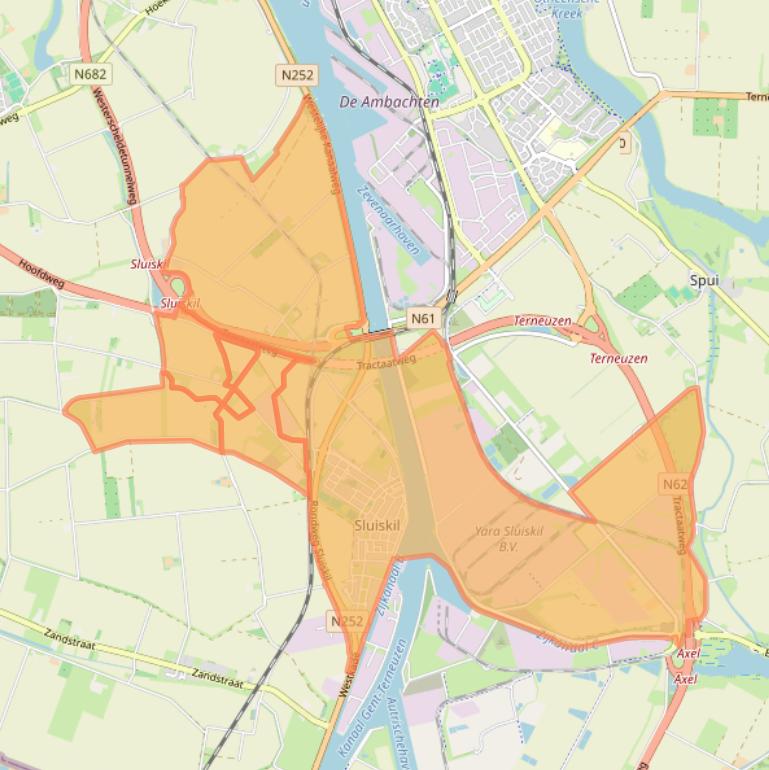 Kaartafbeelding, ingezoomd op postcodegebied 4541.