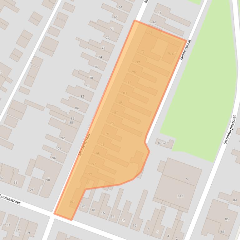 Kaart van postcodegebied 4541AB.