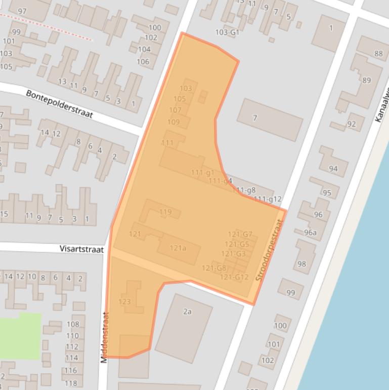 Kaart van postcodegebied 4541AC.