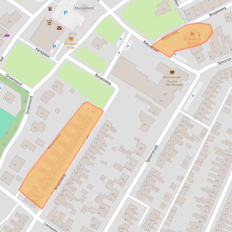 Kaart van postcodegebied 4541AM.