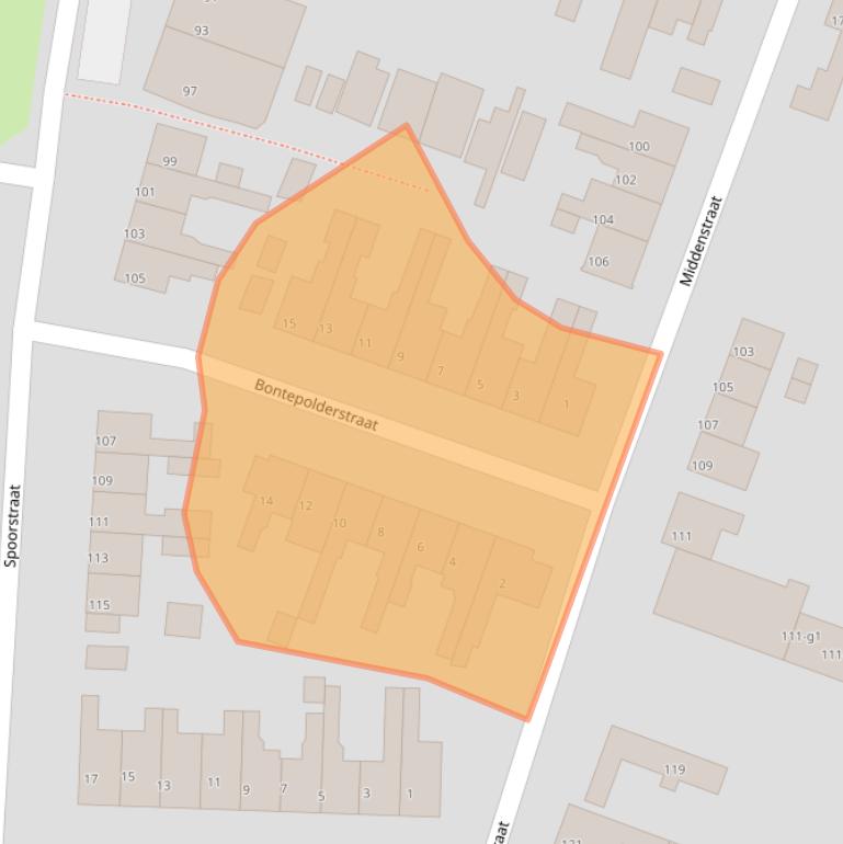 Kaart van postcodegebied 4541AX.