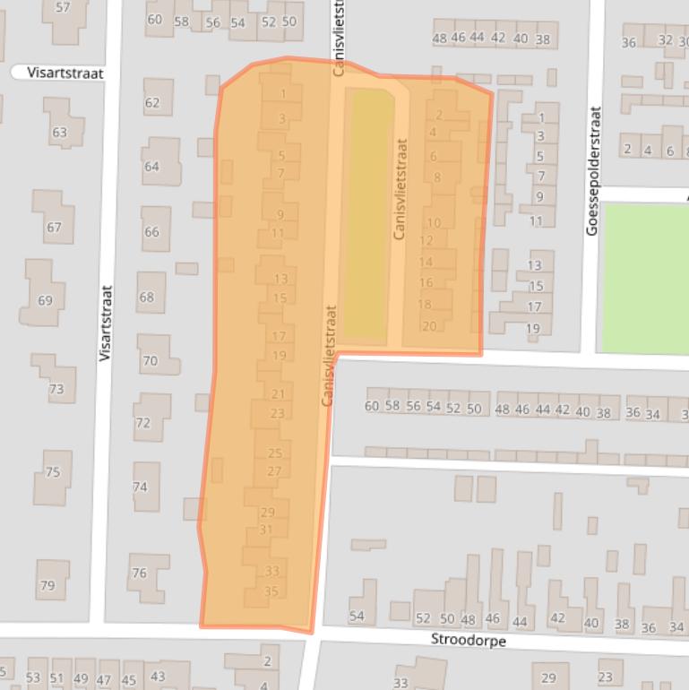 Kaart van postcodegebied 4541BE.