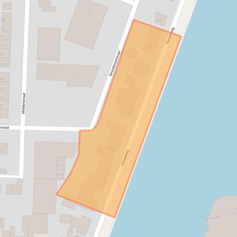 Kaart van postcodegebied 4541CB.