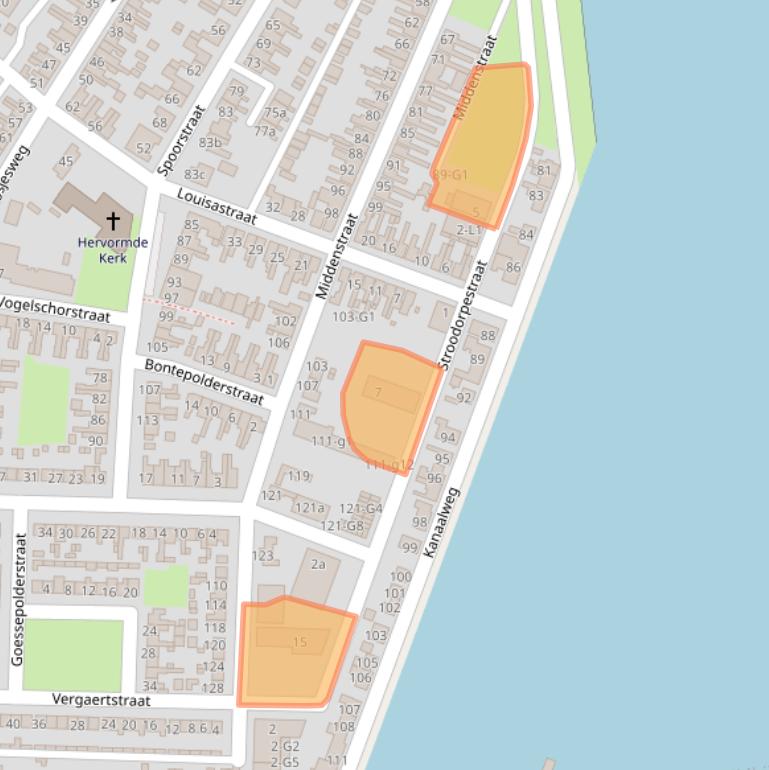 Kaart van postcodegebied 4541CL.