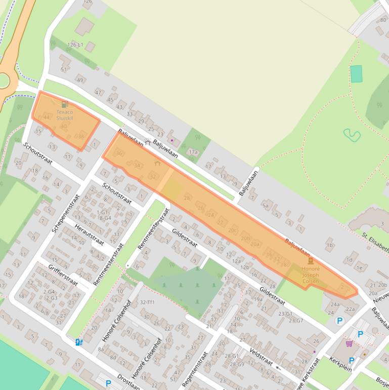 Kaart van postcodegebied 4541EG.